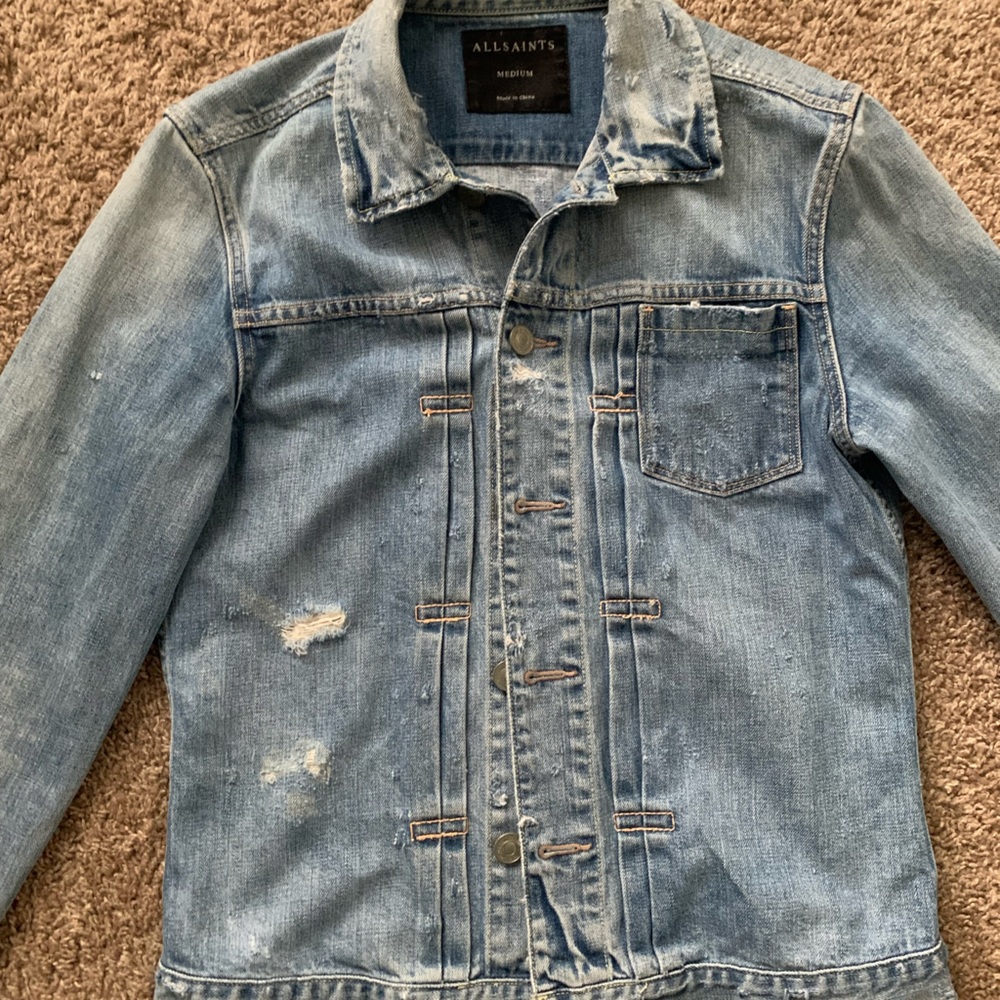 Distressed All Saints Denim Jacket